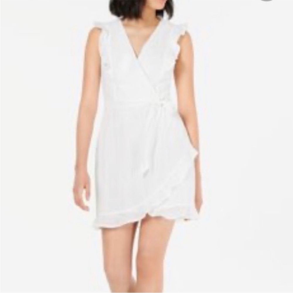 Bar III White Eyelet Ruffle Mini Dress - Picture 3 of 12